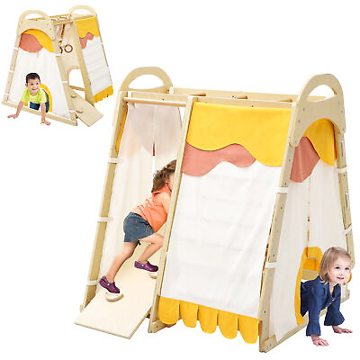 #ad Indoor Playground Climbing Gym Kids Wooden 7 in 1 Climber Playset for Children $194.26