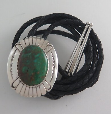#ad High Quality Sterling Silver amp; Gorgeous Turquoise Southwestern Bolo Tie $144.99