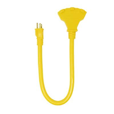 #ad 04112 12 3 Tri Source Adapter Extension Cord; 2 Foot; Yellow. $15.70