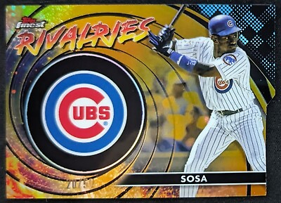 #ad 2023 Topps Finest Sammy Sosa #FR 5 Gold Rivalries Refractor 50 Chicago Cubs $8.99