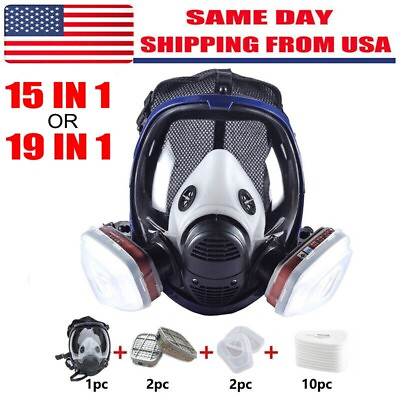 #ad 15 in 1 Gas Mask Respirator 6800 Facepiece Full Face Protect For Spray Painting $49.96