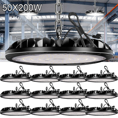 #ad 50X200W UFO LED High Bay Lights Factory Warehouse Industrial Commercial Lighting $847.99