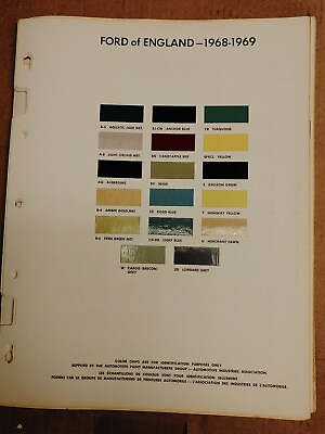 #ad PPG 1968 1969 European Import Color Chips Ford of England C $30.60