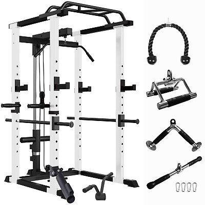 #ad IFAST Power Cage Squat Rack Stands Gym Equipment w Accessories Capacity Olympic $460.99