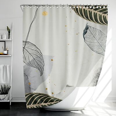 #ad Abstract Bathroom Curtain Bohemian Style Bathroom Decoration Medieval Tree Le... $30.79