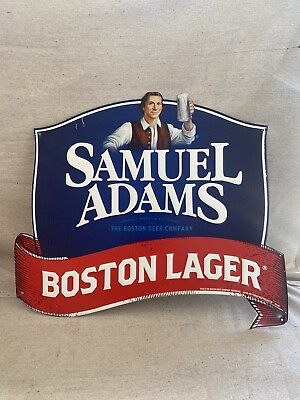 #ad 2015 SAMUEL ADAMS BOSTON LAGER 14.5quot; x 16.5quot; Embossed Metal Retail Beer Ale Sign $22.00