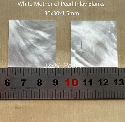 #ad 30x30x1.5mm2pcs Genuine Solid Australian Mother of Pearl Square Inlay Blanks $9.49