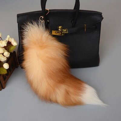 #ad Real Fox Fur Tail Keychain Bag Charm Handbag Purse Pendant Cosplay Toy Tassels $12.00