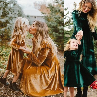 #ad Autumn Mother Daughter Dress Full Sleeve Clothes Family Matching Outfits Look $24.73