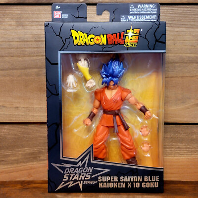 #ad Super Saiyan Blue Kaioken x 10 Goku Dragon Stars Dragon Ball 6 in Action Figure $23.99