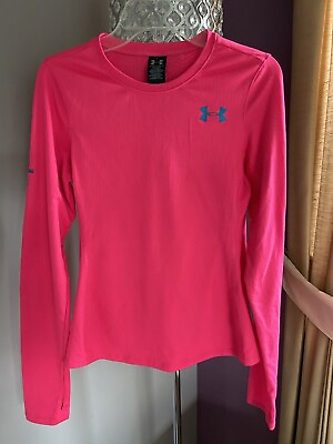 #ad NWOT UNDER ARMOUR Girls Pink LONG SLEEVE COLDGEAR Thermal Shirt Top Youth Large $18.00