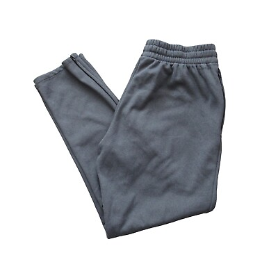 #ad Adidas Mens Gray Sweatpants Size Large Ankle Zips Drawstring Waist Athletic $13.94