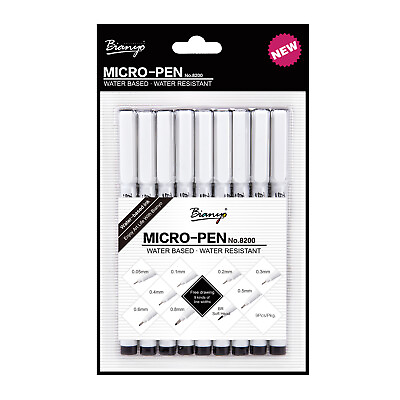 #ad Bianyo Archival Ink Micro Pens fineliner graphic Waterproof pens set of 9 $9.99