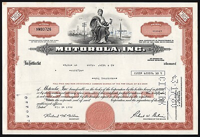 #ad 1980 Motorola Inc. Telecommunications Company $60.00