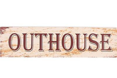 #ad Metal Outhouse Sign 15 X 4 Inches New Distressed Look Great Bathroom Door Fun $9.99