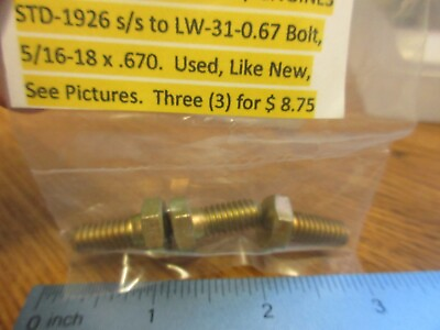 #ad 3 Lycoming STD 1926 s s LW 31 0.67 BOLTS $7.44