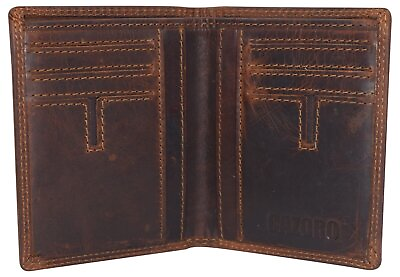 #ad Vintage Leather Mens Slim Bifold Wallet RFID Blocking Credit Card Holder Wallets $19.99