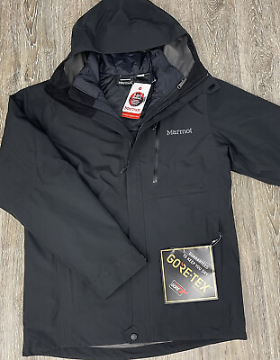 #ad Marmot Men#x27;s Minimalist Component Black Hooded Packable 3 in 1 Jacket Size S NWT $192.49