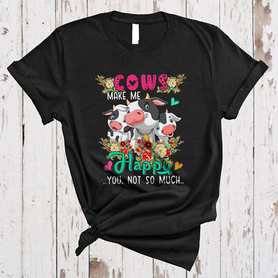 #ad Cows Make Happy You Not So Much Cute Floral Farmer Floral Flowers T Shirt Mug $16.61