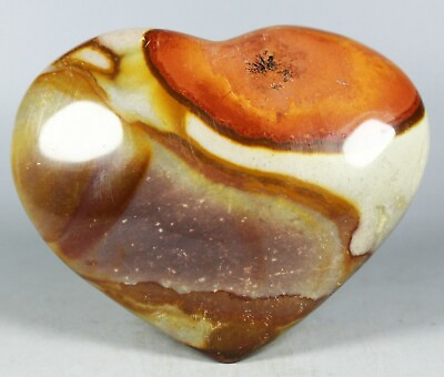 #ad NATURAL POLISHED POLYCHROME JASPER HEART From Madagascar $19.99