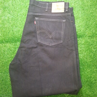 #ad Levi#x27;s 560 Comfort Fit Jeans Sz W46xL32 Black Tapered Leg Dark Blank Tab $30.00