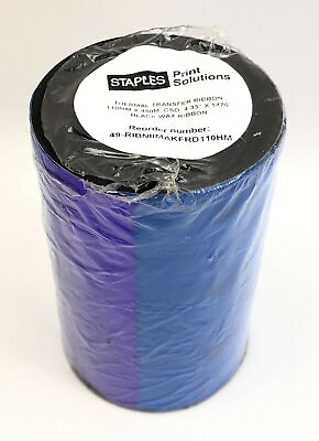 #ad Clean Start Black FH Wax Resin Thermal Transfer Ribbon Roll 4.33 in x 1476 ft $13.50