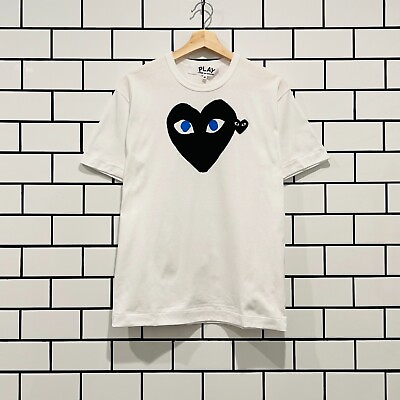 #ad COMME DES GARCONS CDG PLAY BLACK HEART WITH BLUE EYES TEE AZ T088 051 1 $120.00