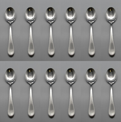 #ad Oneida Stainless ICARUS Glossy Oval Soup Place Spoons Set of Twelve New $19.99