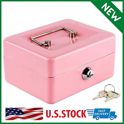 #ad Large Metal Cash Box with Money Tray and LockMoney Box with Cash Tray $16.99