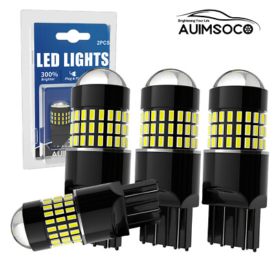 #ad 4 Pack 7443 7440 Backup Reverse Light LED 54 SMD High Power Super White Bulbs $29.99