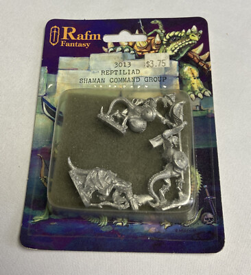 #ad NEW 25mm Rafm Fantasy 3013 Reptiliad Shaman Command Group Minis Blister Pack $16.99