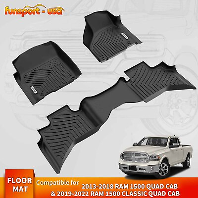 #ad Floor Mats Liners for 2013 2018 Dodge Ram 1500 amp; 19 22 Ram 1500 Classic Quad Cab $69.99
