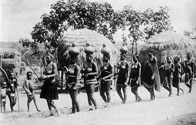 #ad German East Africa native wedding guests carry beer 1910 OLD PHOTO AU $9.00
