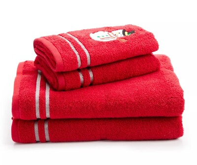 #ad Real Living Savvy Red Snowman 4 Piece Towel Set $28.99