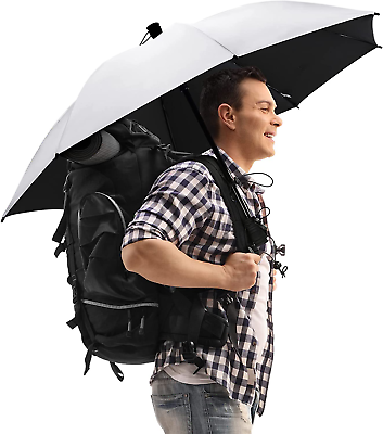 #ad 46 Inch Large Hiking Umbrella Ultralight UV Silver Reflective Full Size Trekking $43.99