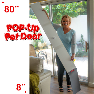 #ad Portable 78 80quot; Pet Door ™ for Sliding Glass and Screen Doors. 7quot; x 19quot; Flap $74.99