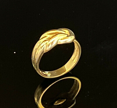 #ad 18K Yellow Gold Over Sterling Silver 925 Love Knot Band Ring 7 $97.00