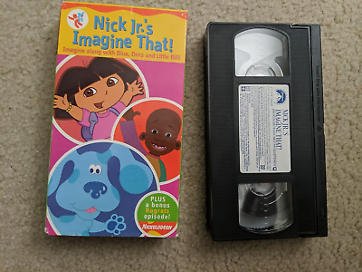 #ad Nick Jr.#x27;s Imagine That Dora Blue#x27;s Clues Little Bill VHS 2001 Tested $14.99