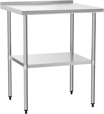 #ad 30quot; x 30quot; Stainless Steel NSF Commercial Kitchen Prep Work Table w Backsplash $161.49