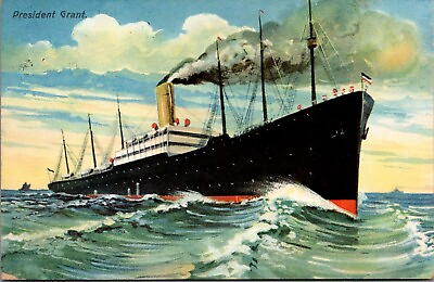 #ad Postcard President Grant Steam Ship Y7 $8.25
