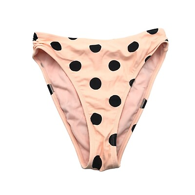 #ad Xhilaration Bikini Bottom High Rise Brief Polka Dot Pink Black S $4.24