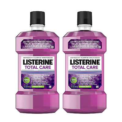 #ad Listerine Total Care Anticavity Fluoride Mouthwash 6 Benefits in 1 Oral Rinse H $21.89