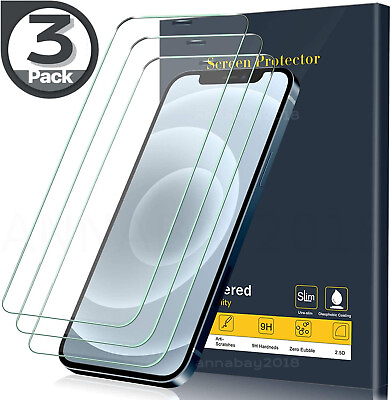 #ad 3X Tempered Glass Screen Protector For iPhone 15 14 13 12 11 Pro Max XS XR X 8 7 $2.59
