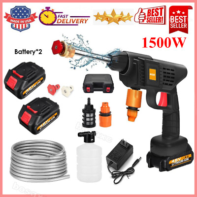 #ad Portable Cordless Electric High Pressure Water Spray Gun Car Washer Cleaner Tool $34.99