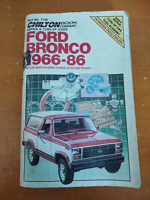 #ad Chiltons Ford Bronco 1966 1986 Tune up Shop Service Repair Manual Book US Canada $15.99