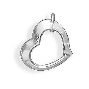 #ad Sterling Silver Floating Heart Charm $25.95