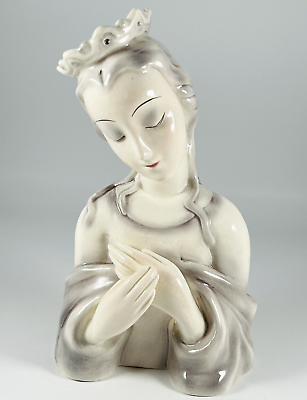 #ad American Goldscheider Madonna Mary Bust figurine figure statue 9quot; Vintage Funaro $45.79