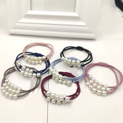 #ad Fashion Pearl Elastic Hair Bands Multilayer Knot Hair Ring Ponytail Rubber Band C $0.99