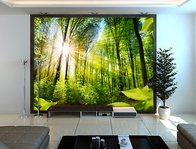 #ad 3D Sunny Forest 3804NA Wallpaper Wall Mural Removable Self adhesive Fay AU $376.99