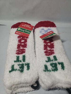 #ad Meery Bright Super Soft Christmas Socks Ankle Length 2 pair $9.99